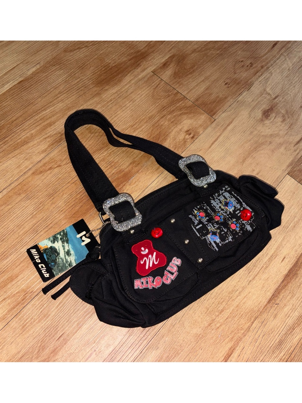 Black Embellished Shoulder Bag